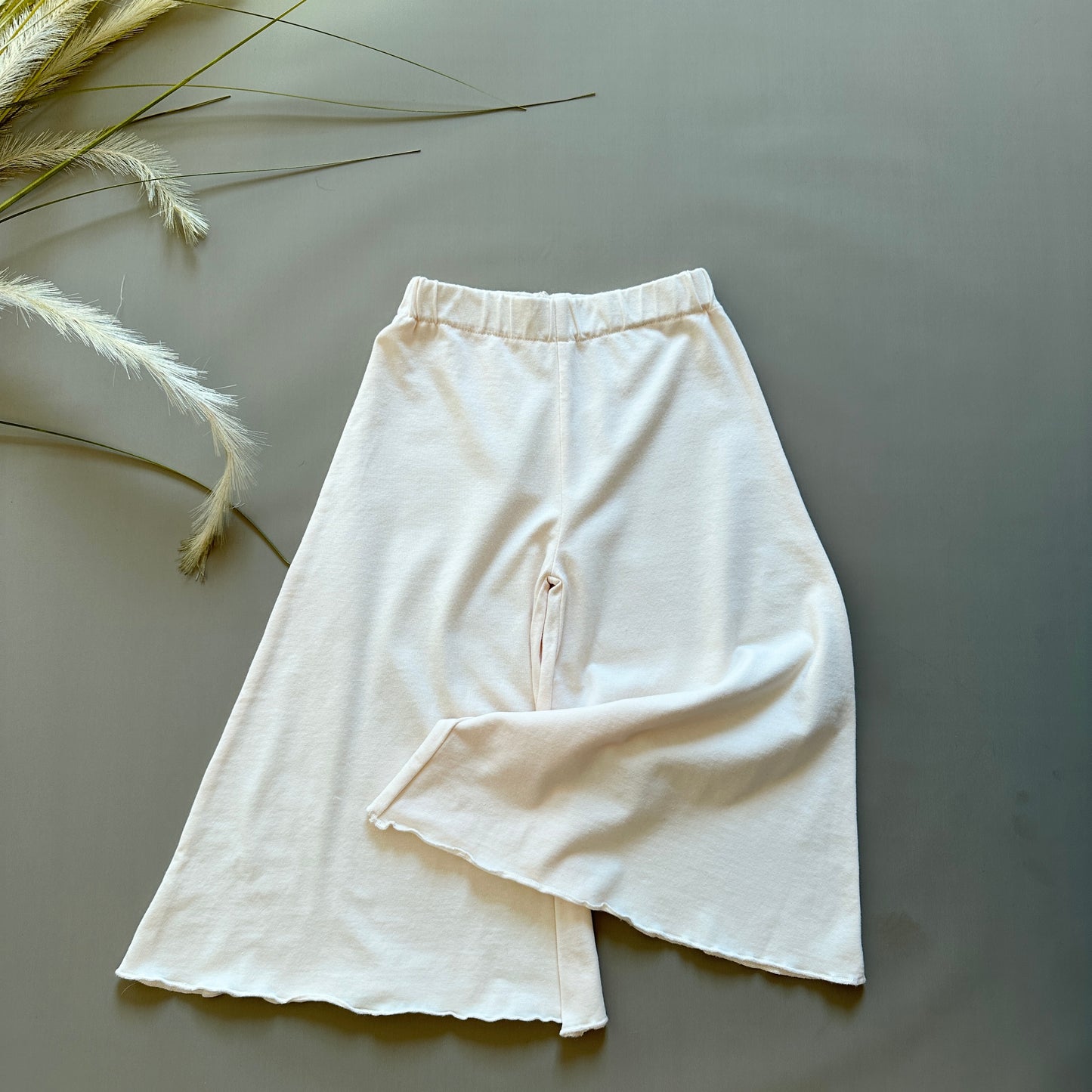 Pantalone palazzo in jersey di cotone pesca