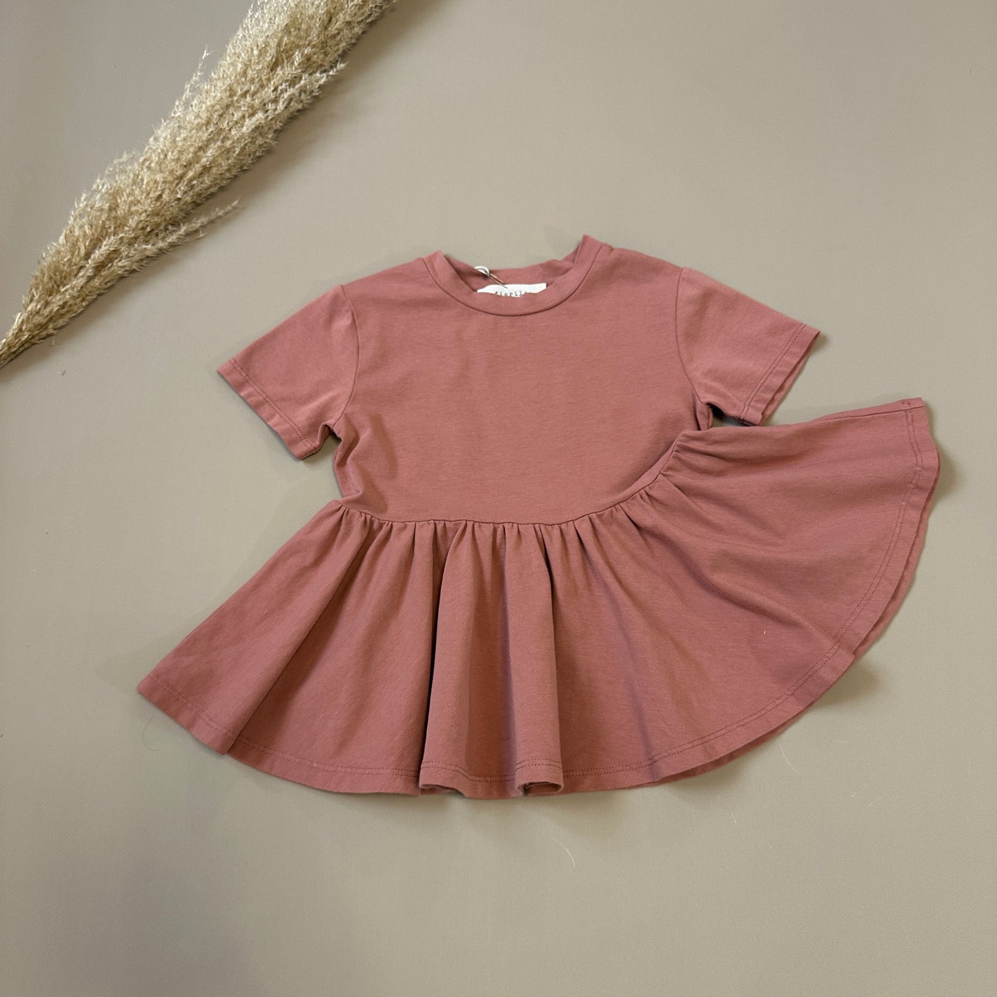 T-shirt svasata in jersey di cotone pink blush