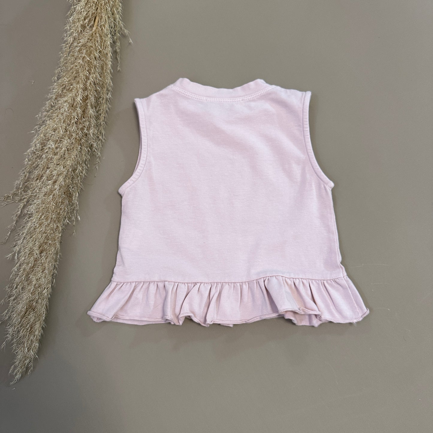 Top in jersey di cotone con ruches colore fiore