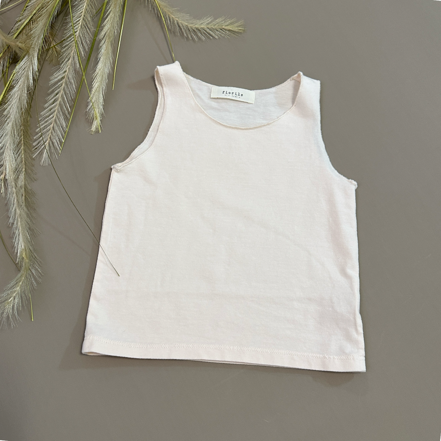 Top in jersey di cotone pesca