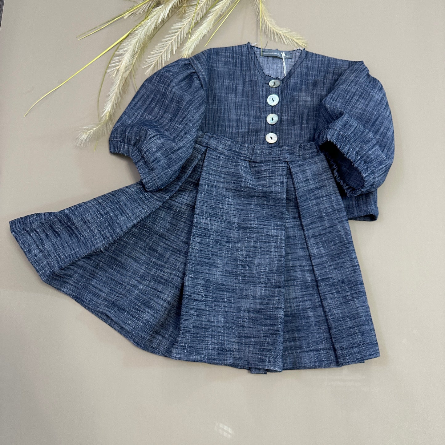 Giacca in denim manica a palloncino navy