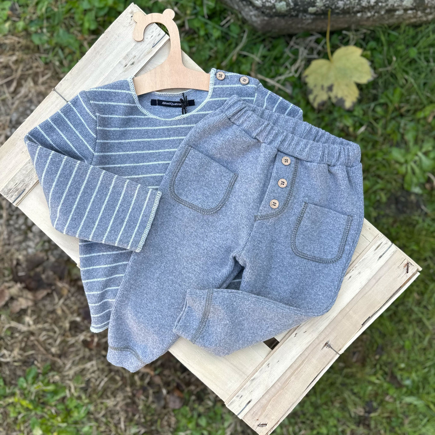 pantalone in caldo cotone costina grey