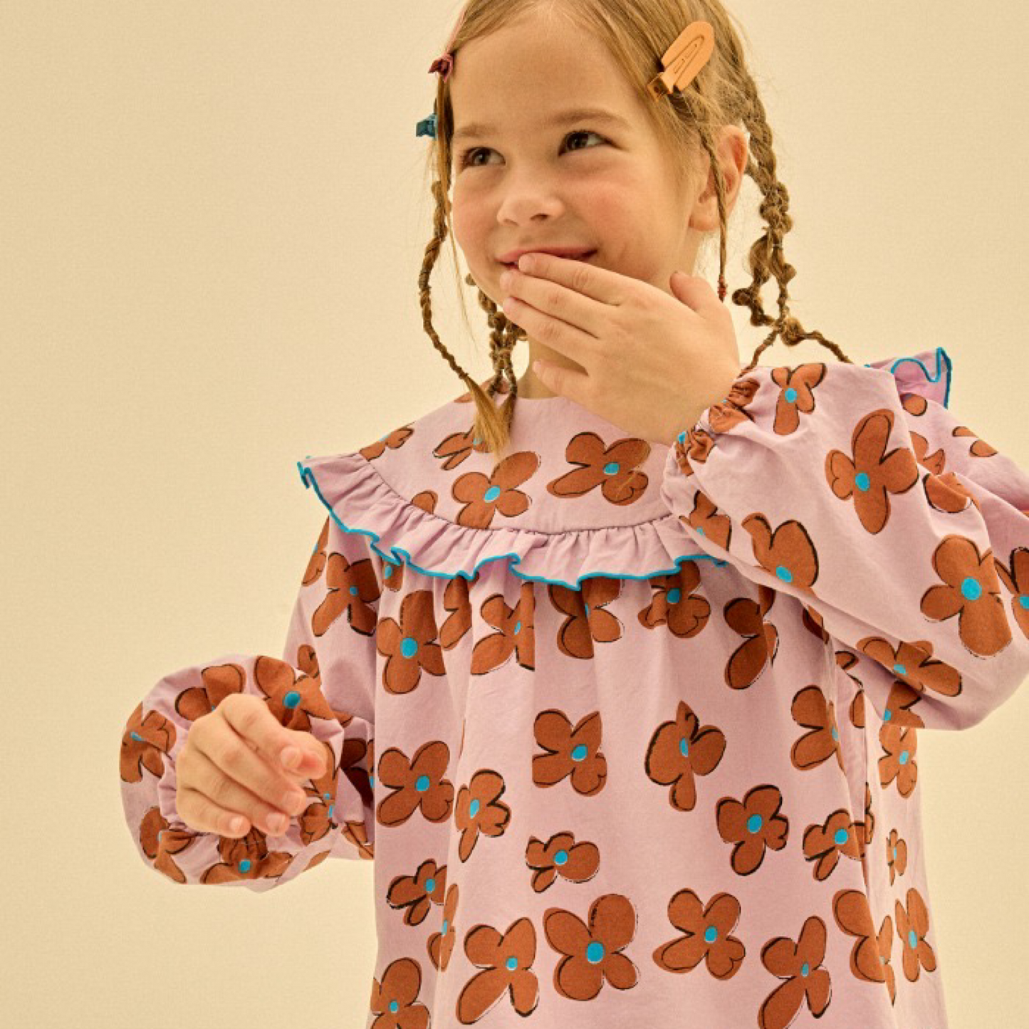 Flower frill blouse