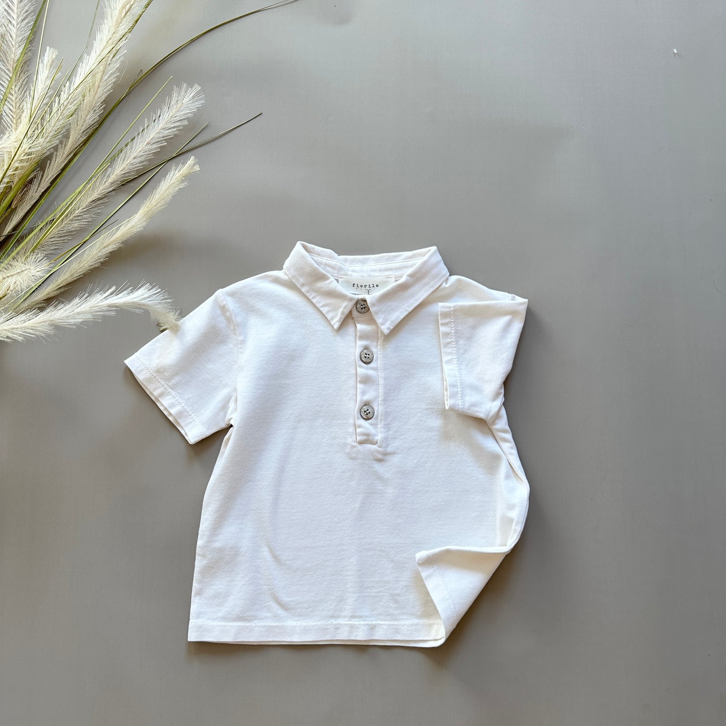 Polo in jersey di cotone avorio