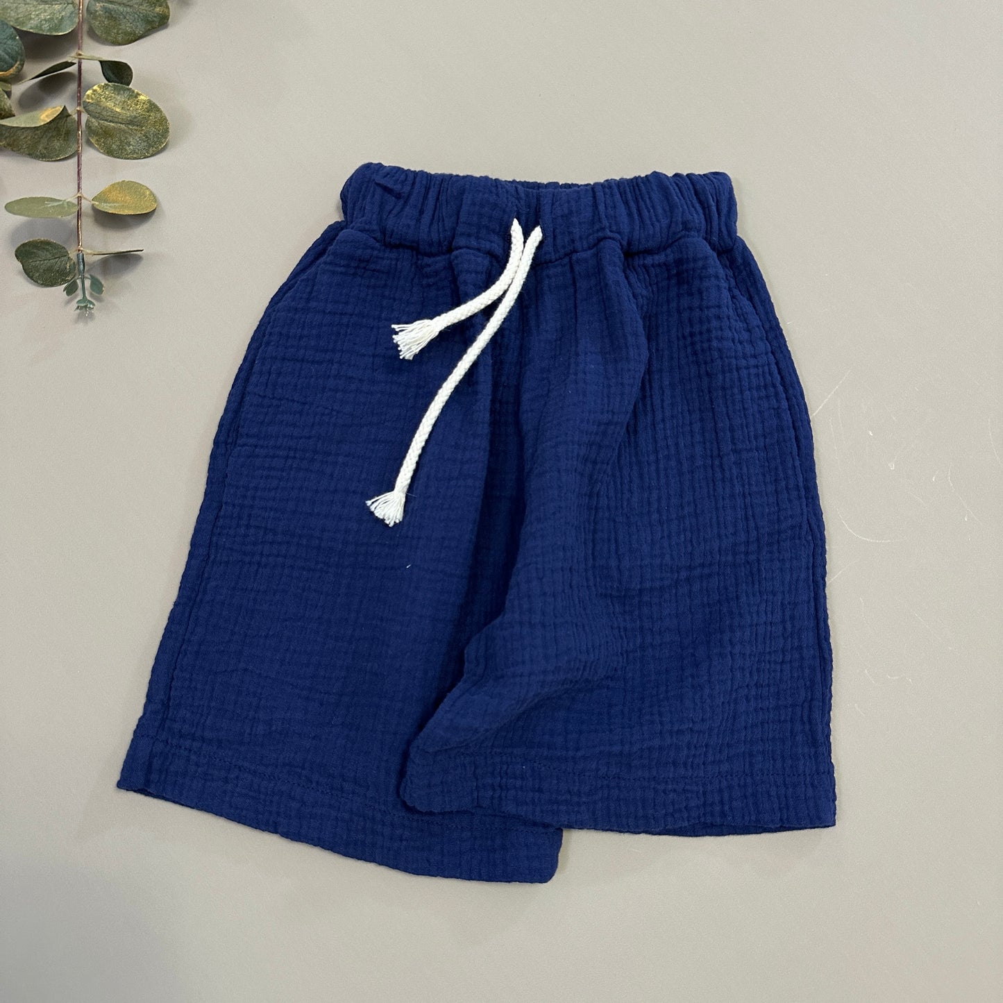 Pantaloncino in mussola di cotone patriot blue