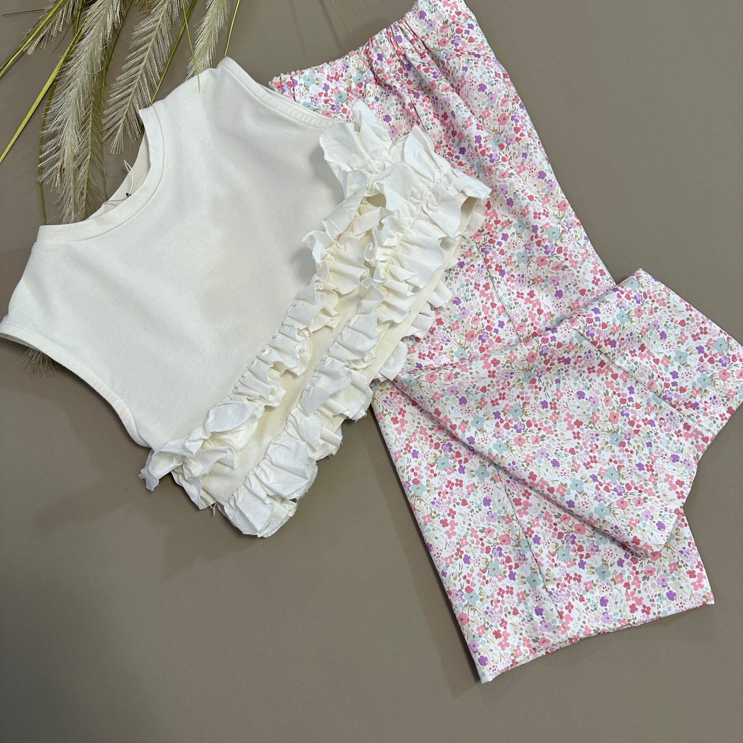 Pantalone in cotone morbidissimo: fiori del campo