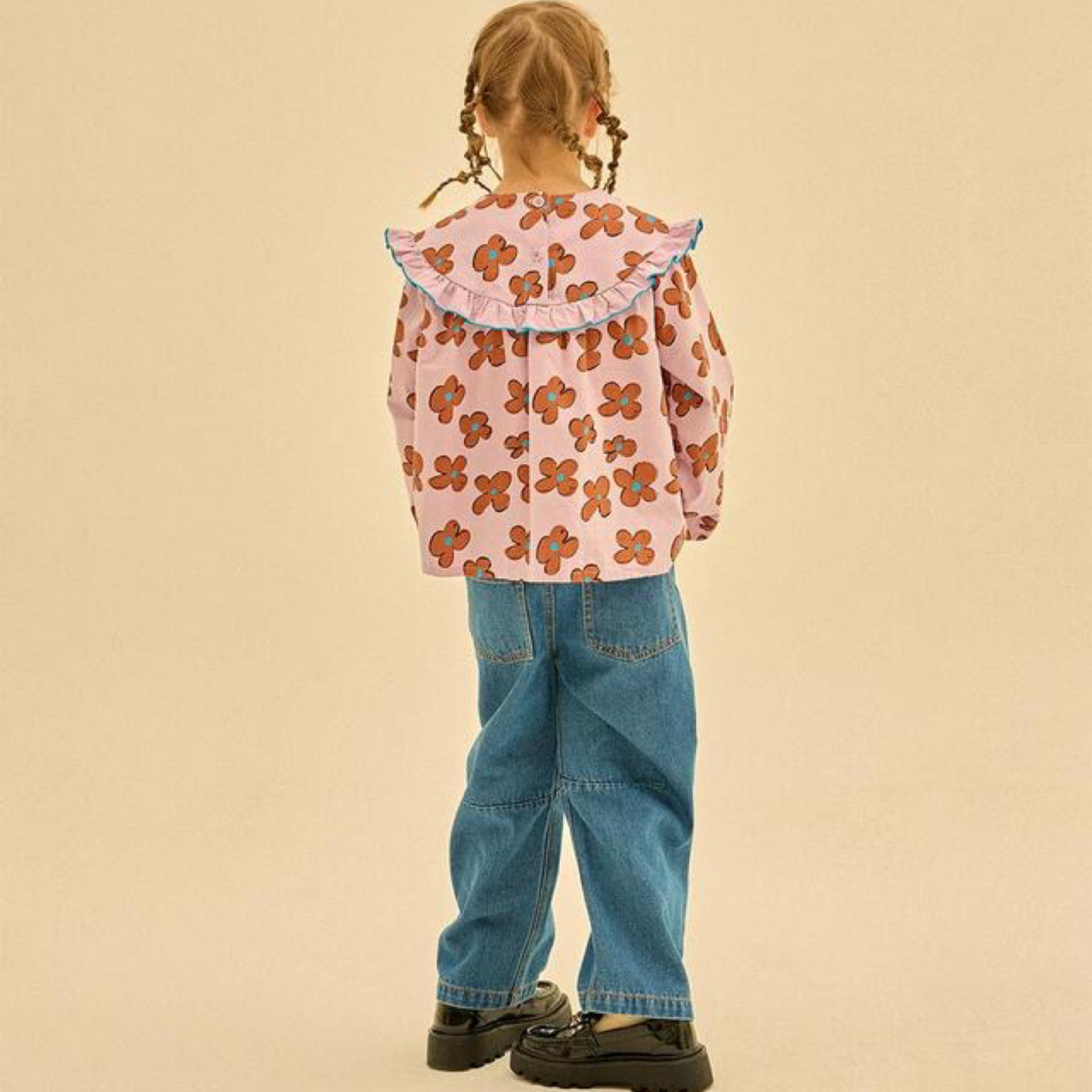Flower frill blouse