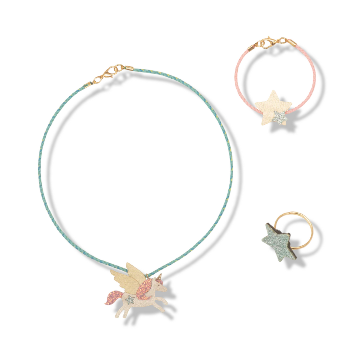 Flying unicorn jewellery set