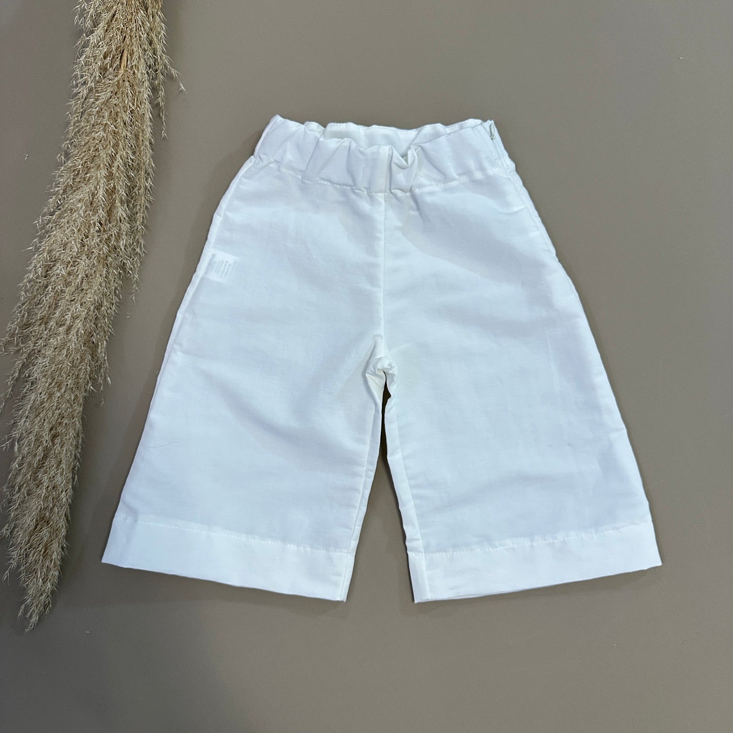 Pantalone a zampa vita alta - off white