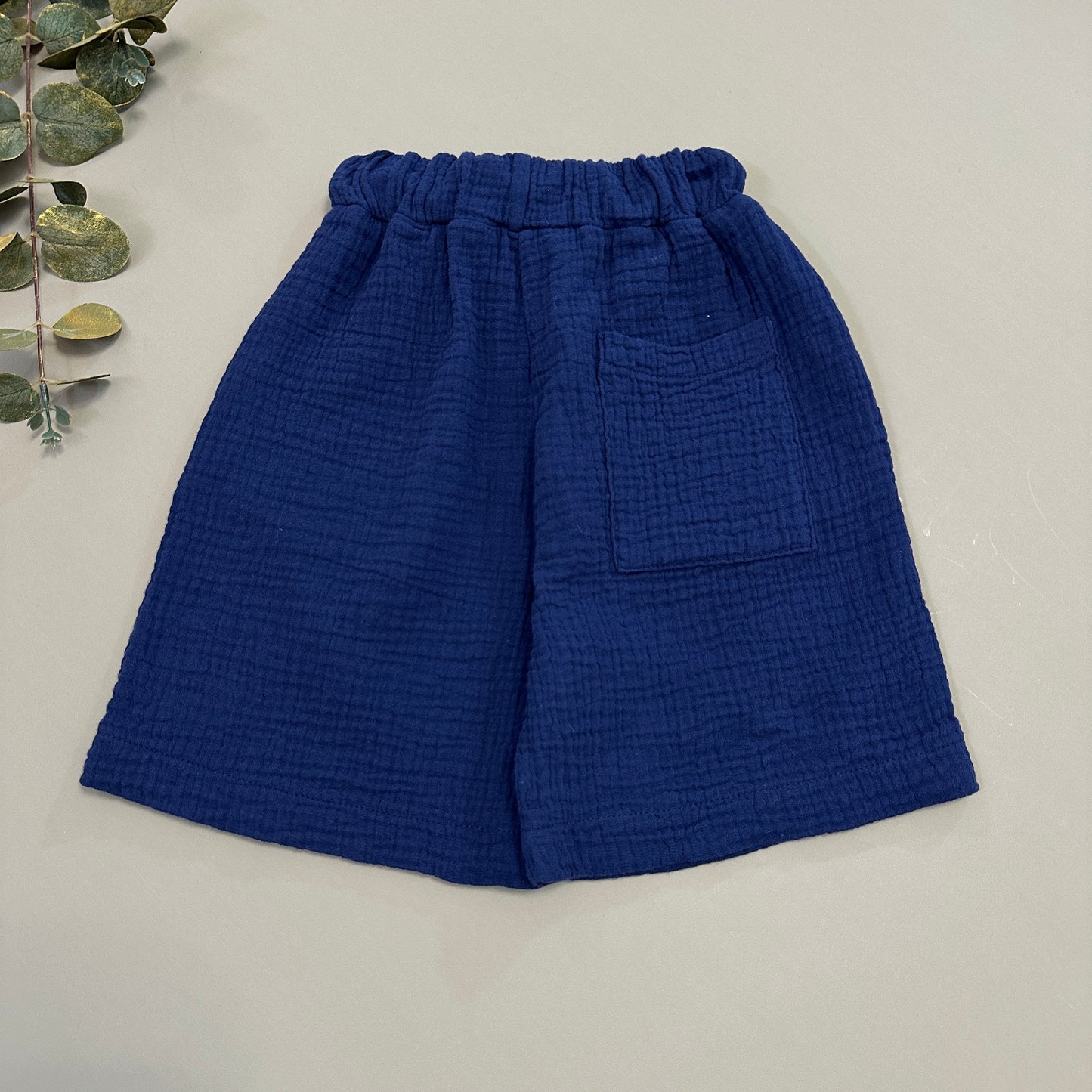 Pantaloncino in mussola di cotone patriot blue