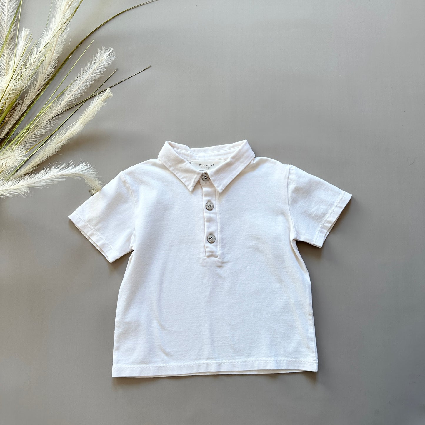 Polo in jersey di cotone avorio