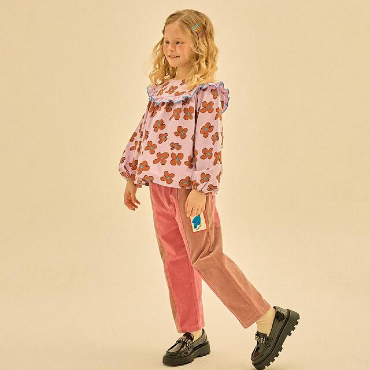 Flower frill blouse