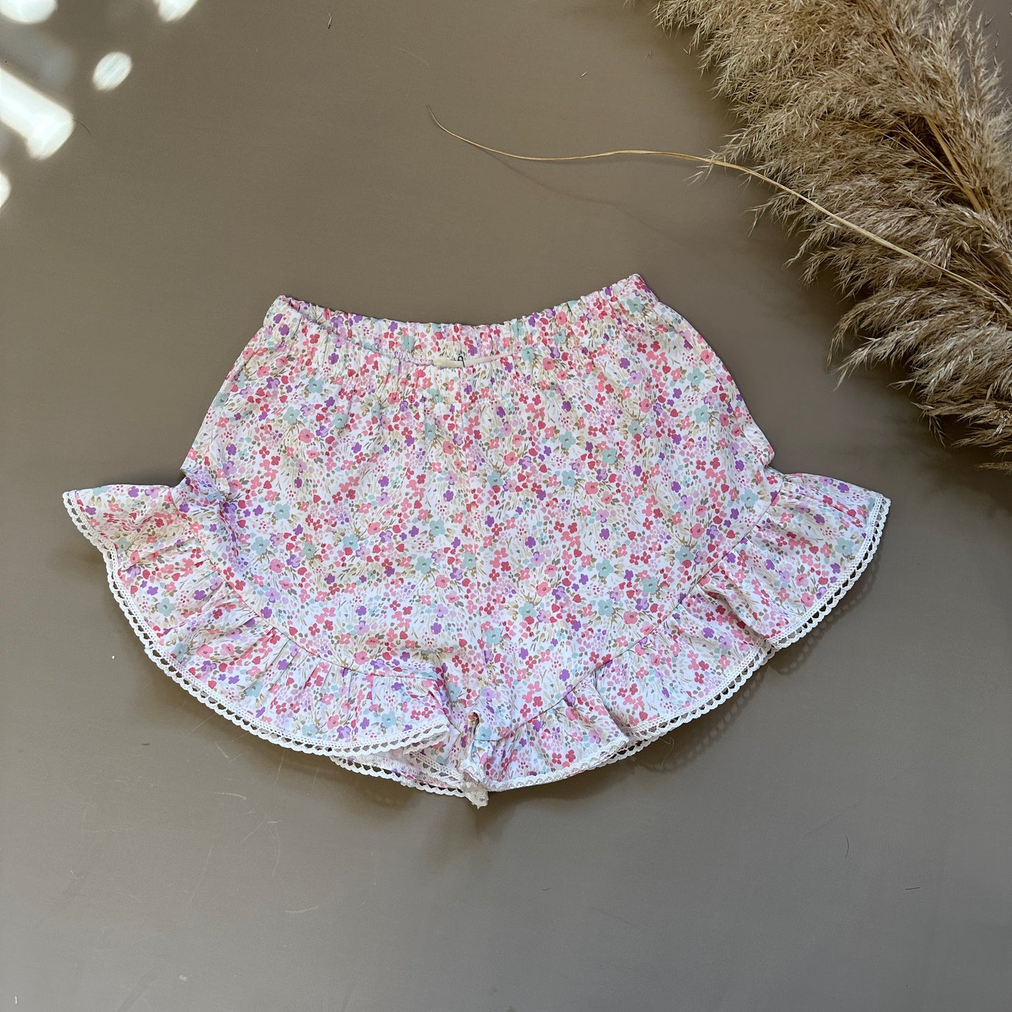 Pantaloncini in cotone fiori di campo