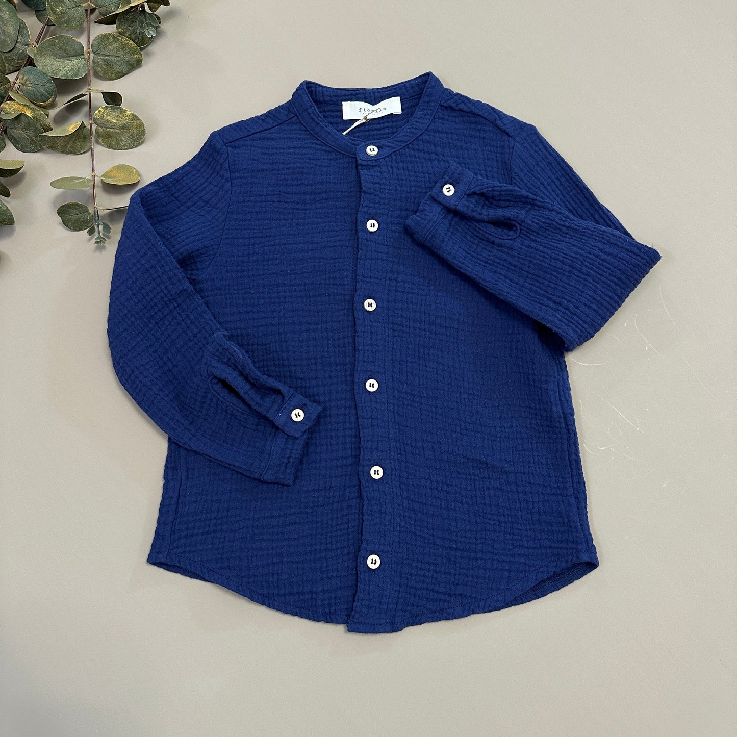 Camicia in mussola di cotone patriot blue