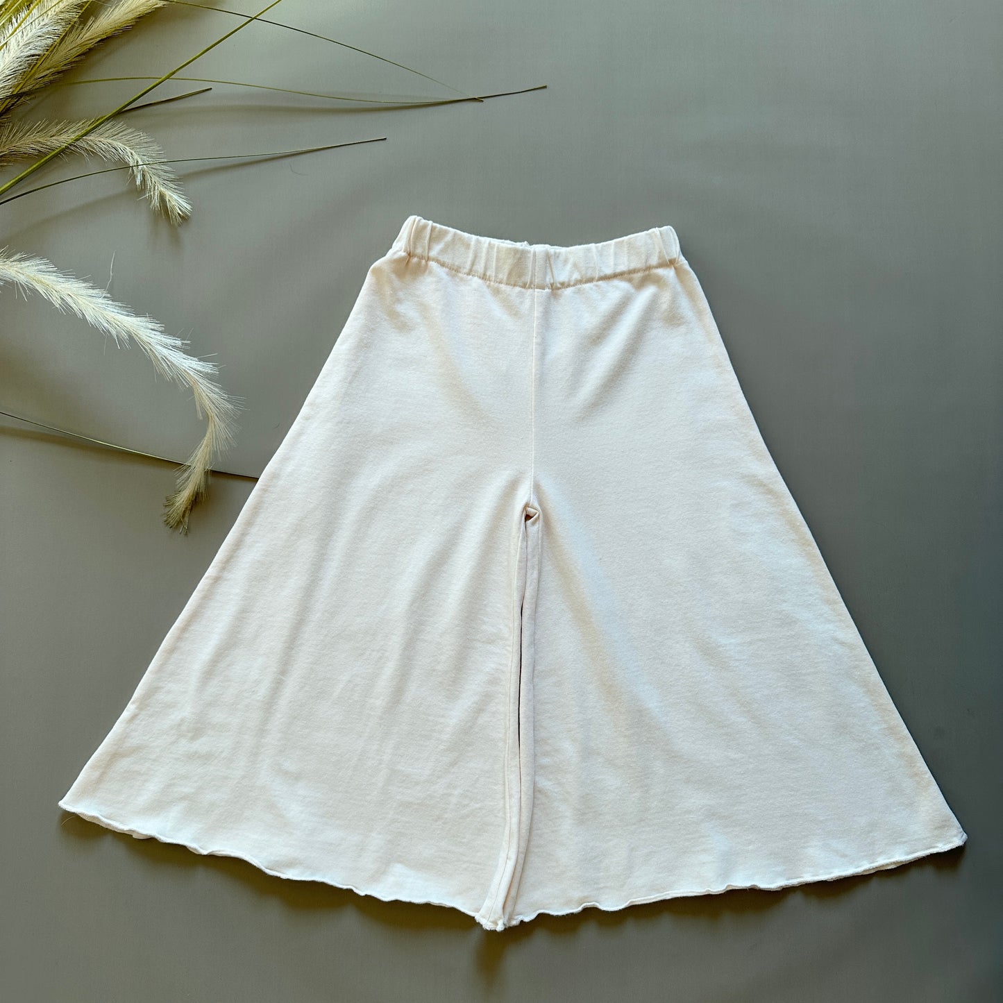Pantalone palazzo in jersey di cotone pesca