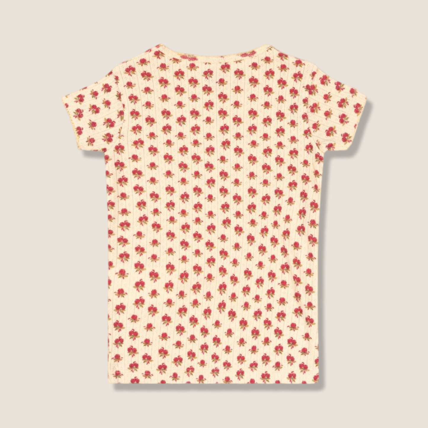 T-shirt in cotone organico traforata con fiorellini