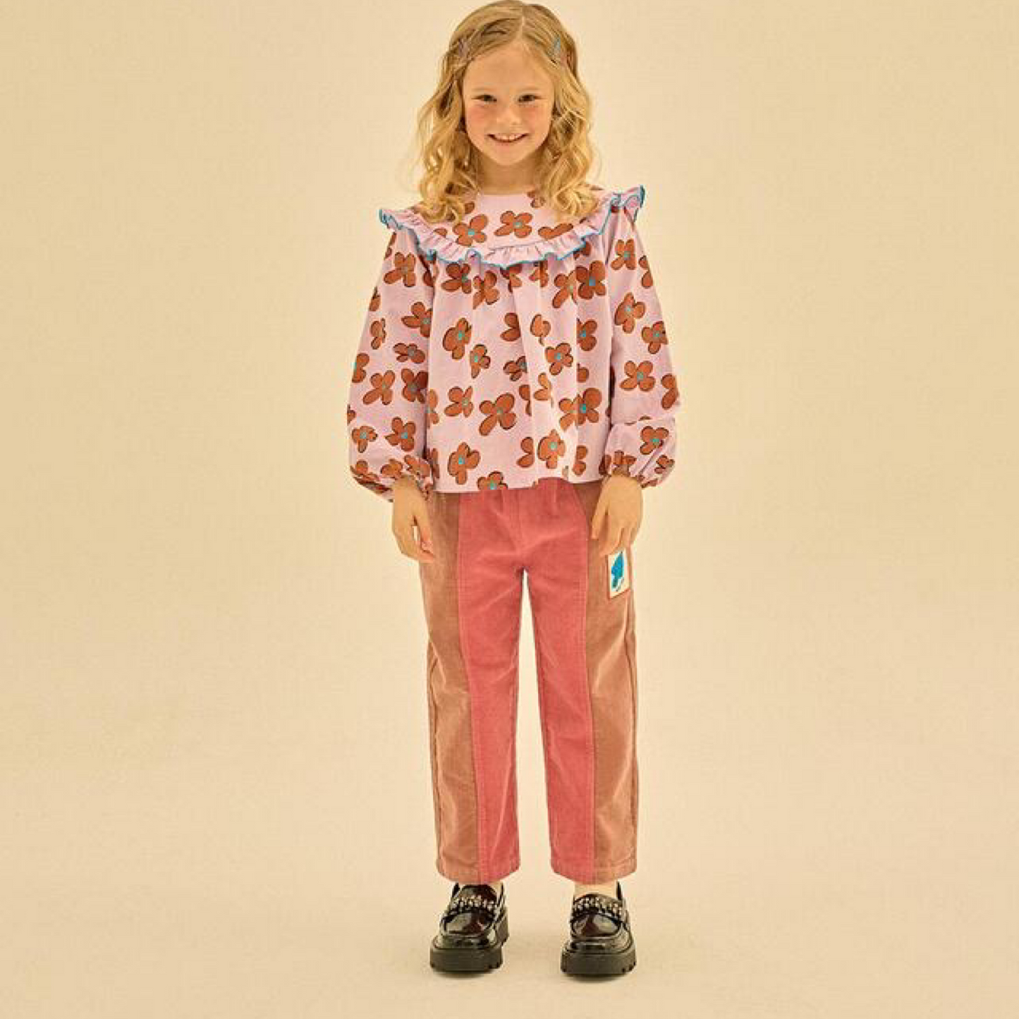Flower frill blouse