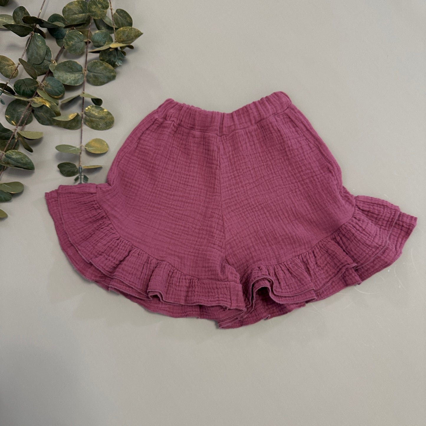 Pantaloncino in mussola di cotone feci rose