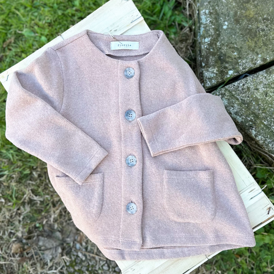 Cardigan caldo cotone cameo rose