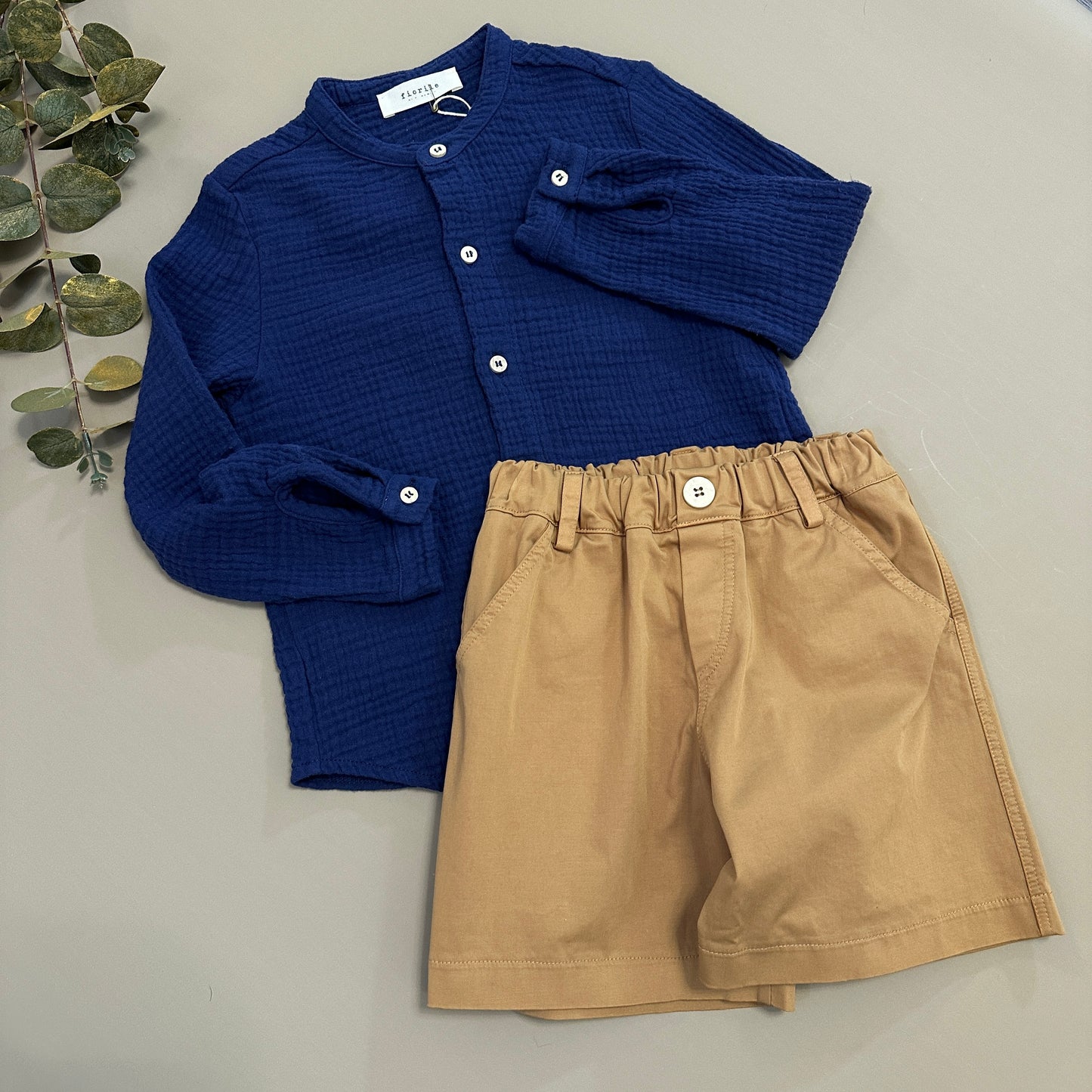 Camicia in mussola di cotone patriot blue