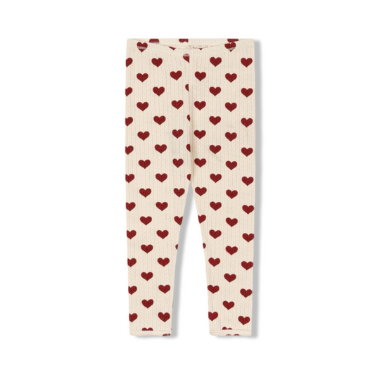 Leggings a coste con cuori -