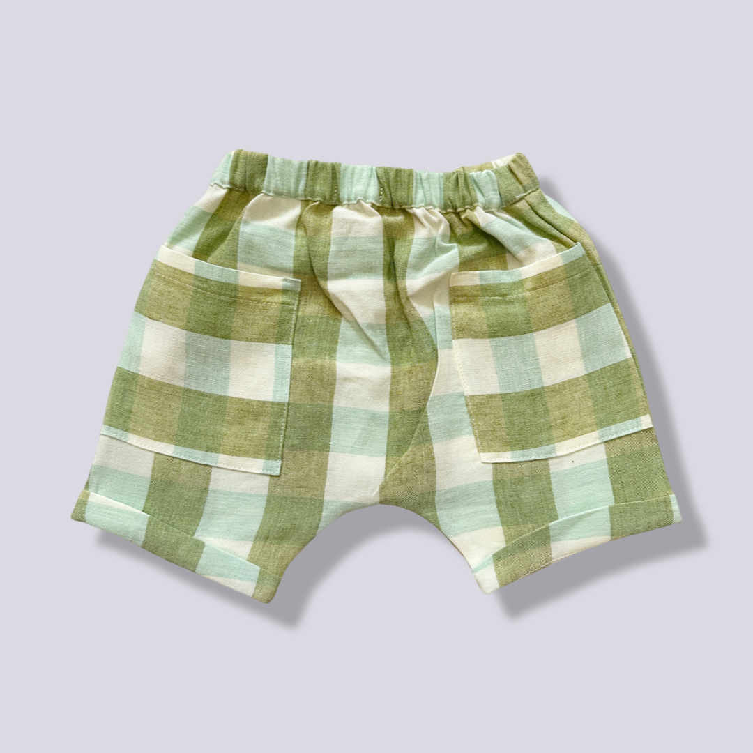 pantaloncino quadretti verde