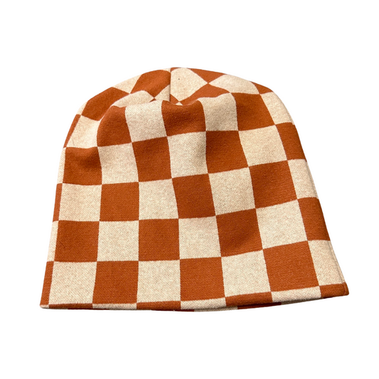 cappello scacchi orange