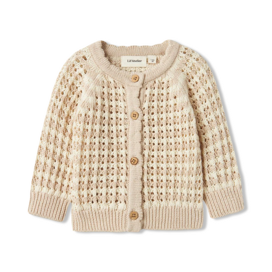 Cardigan in cotone biologico lavorato a maglia- eleganza naturale