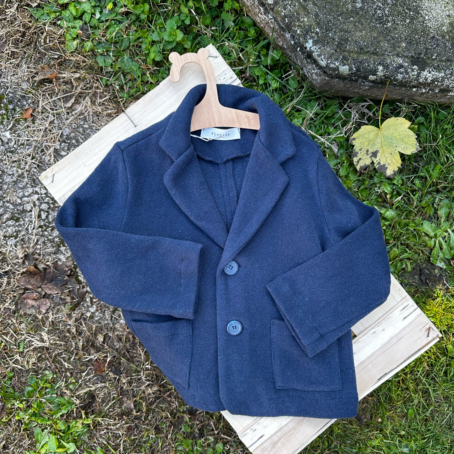 giacca cardigan in caldo cotone blu notte