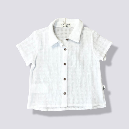 camicia vichy manica corta white