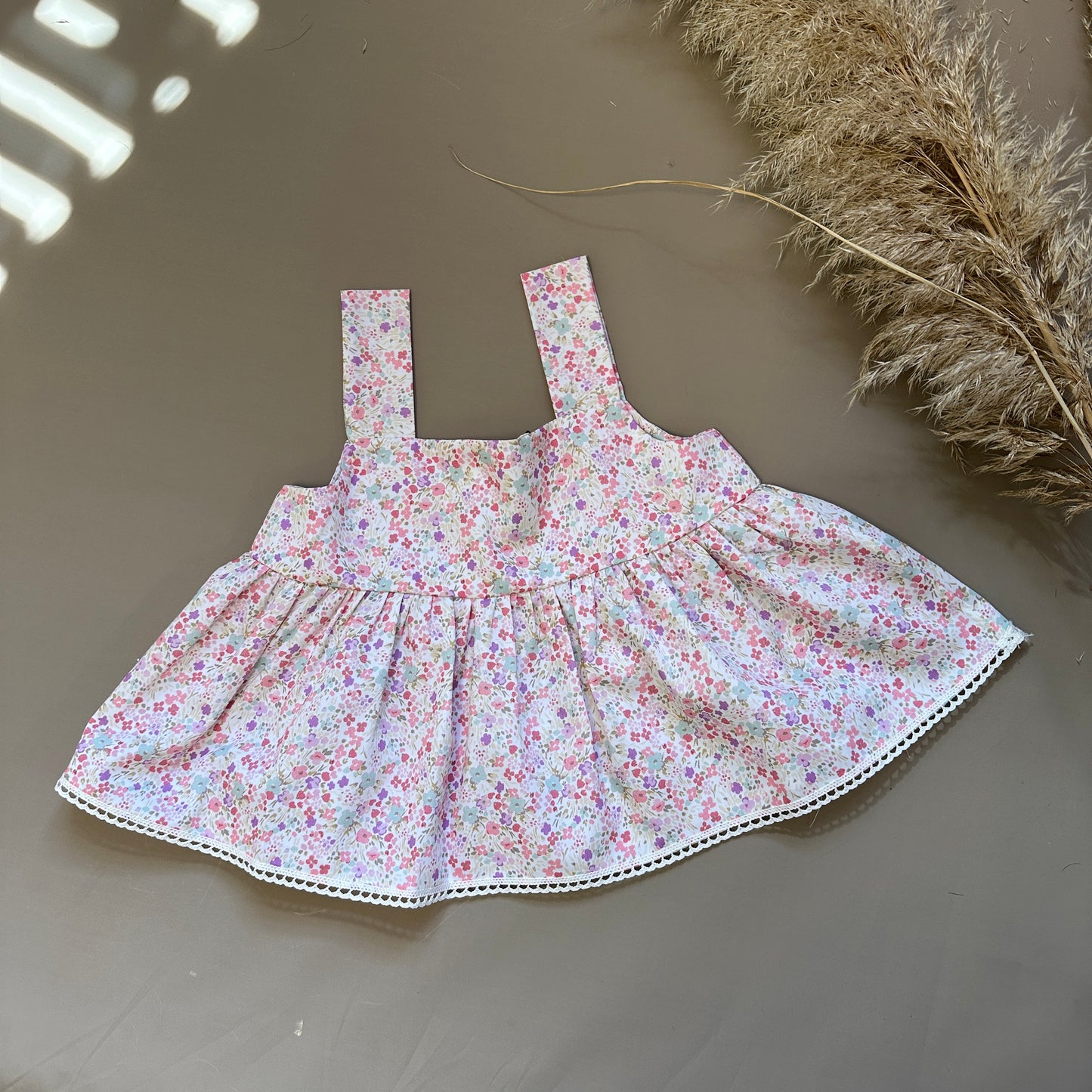 Top in cotone fiori di campo