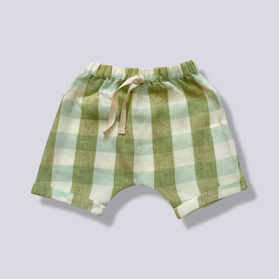 pantaloncino quadretti verde