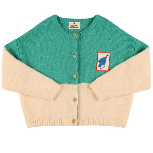 Bird patch cardigan