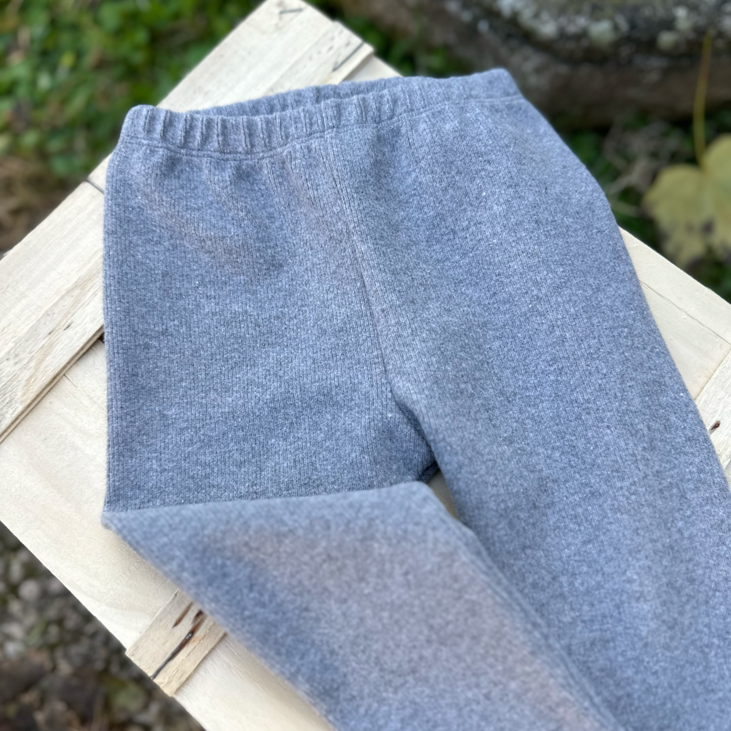 leggings caldo cotone costina grey