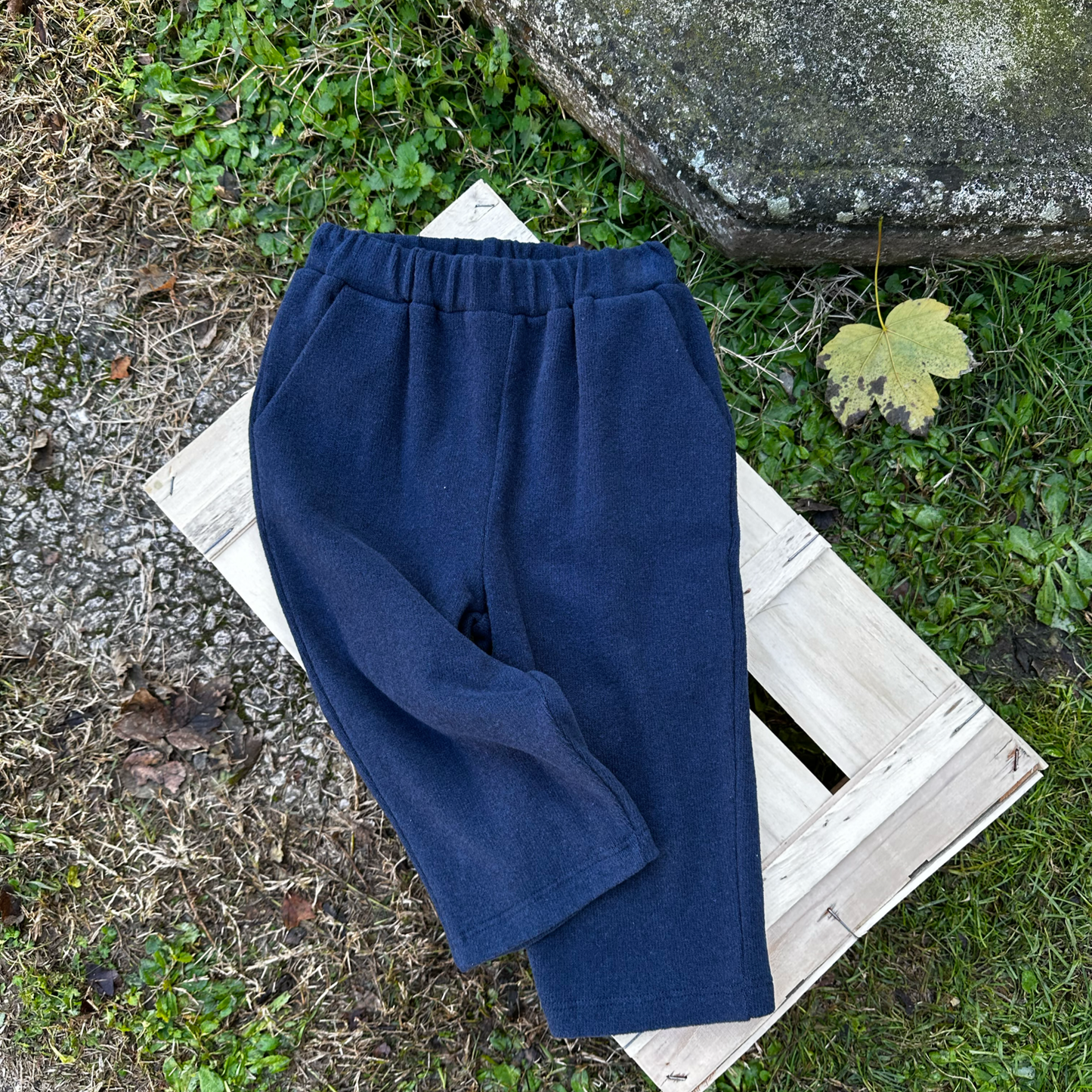 pantalone in caldo cotone blu notte