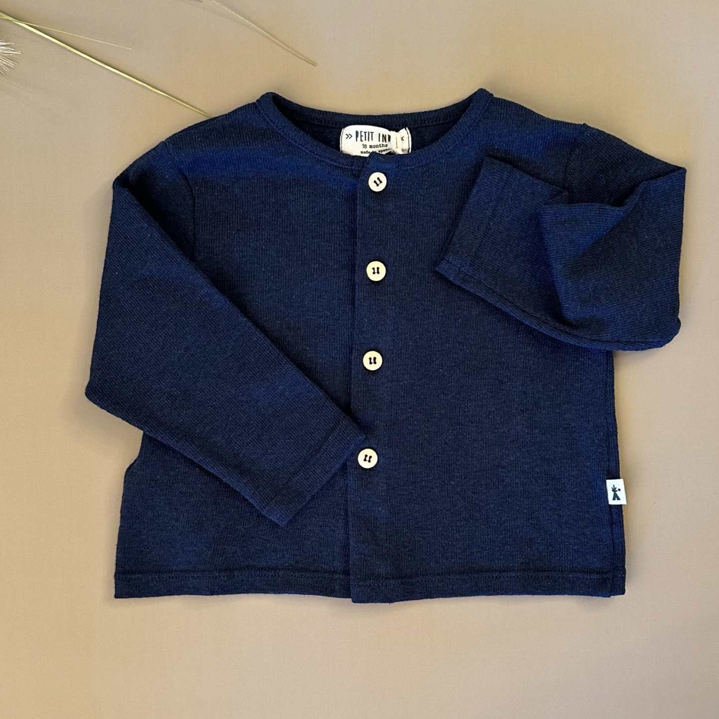 Cardigan in filo di cotone blu navy