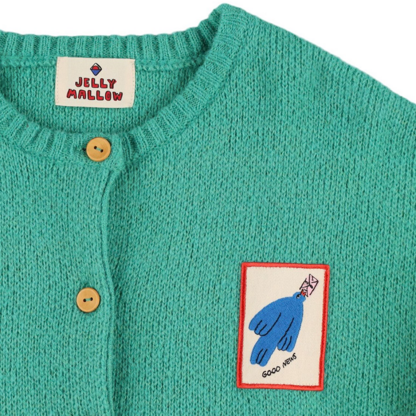 Bird patch cardigan