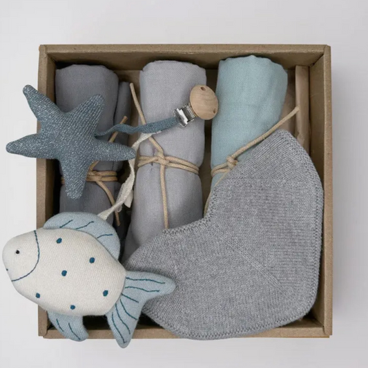 Cuddle up box - regalo nascita shades of aqua sea