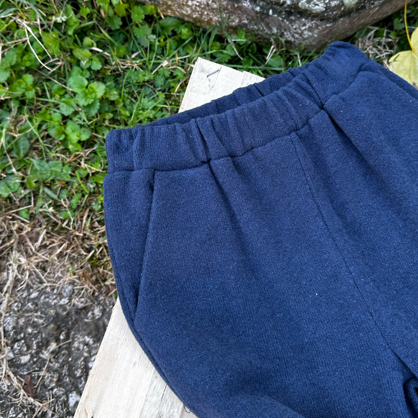 pantalone in caldo cotone blu notte