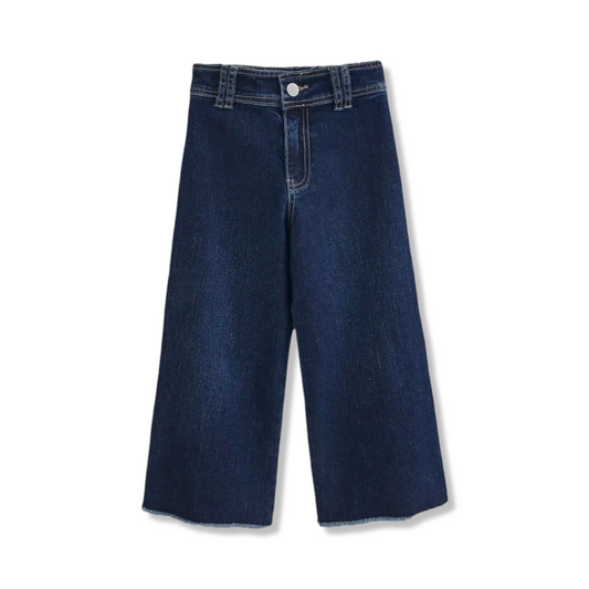 panta palazzo in denim cropped