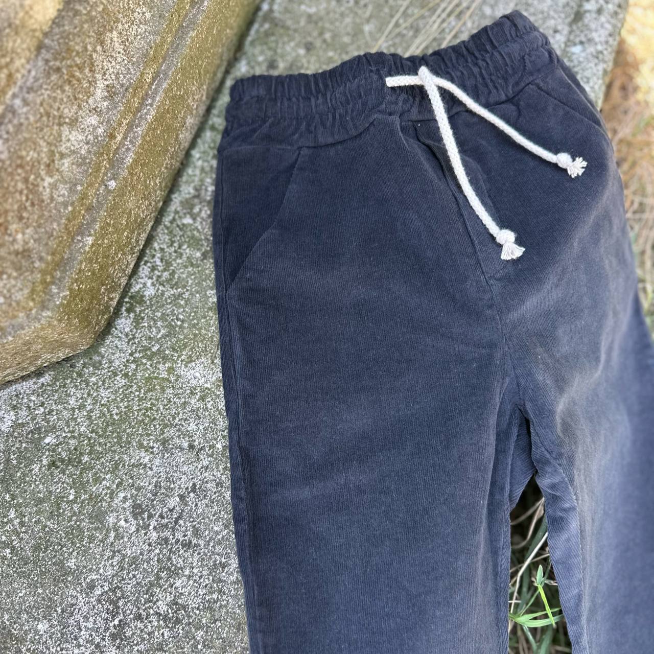 pantalone in microvelluto carbone