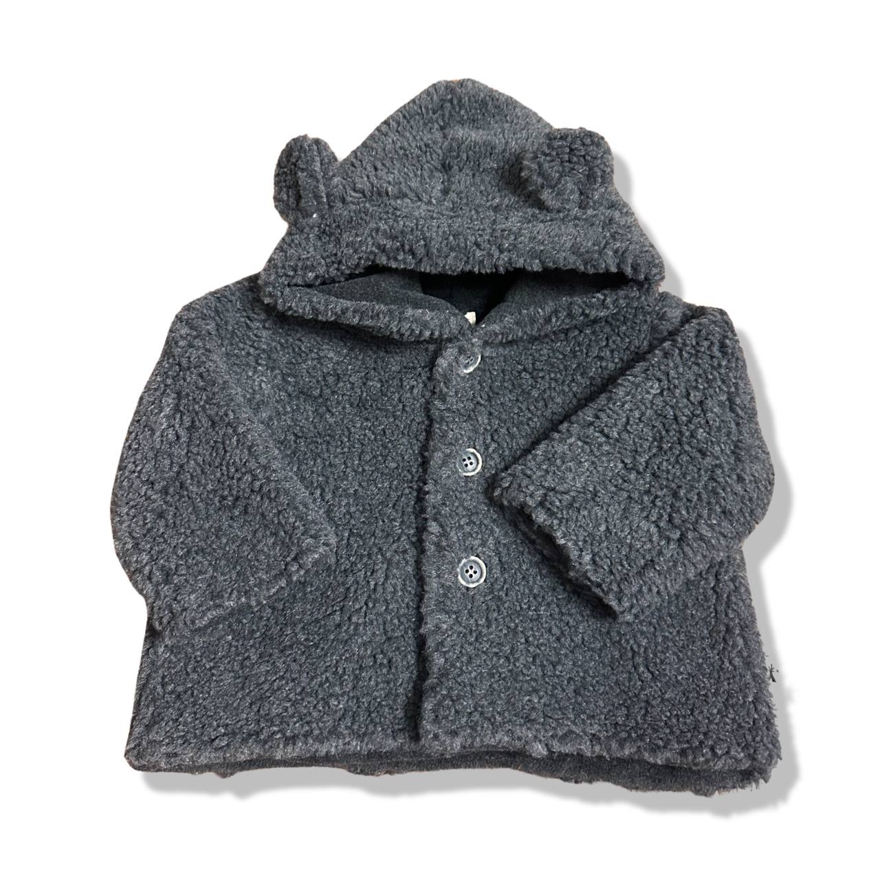 teddy coat dark grey